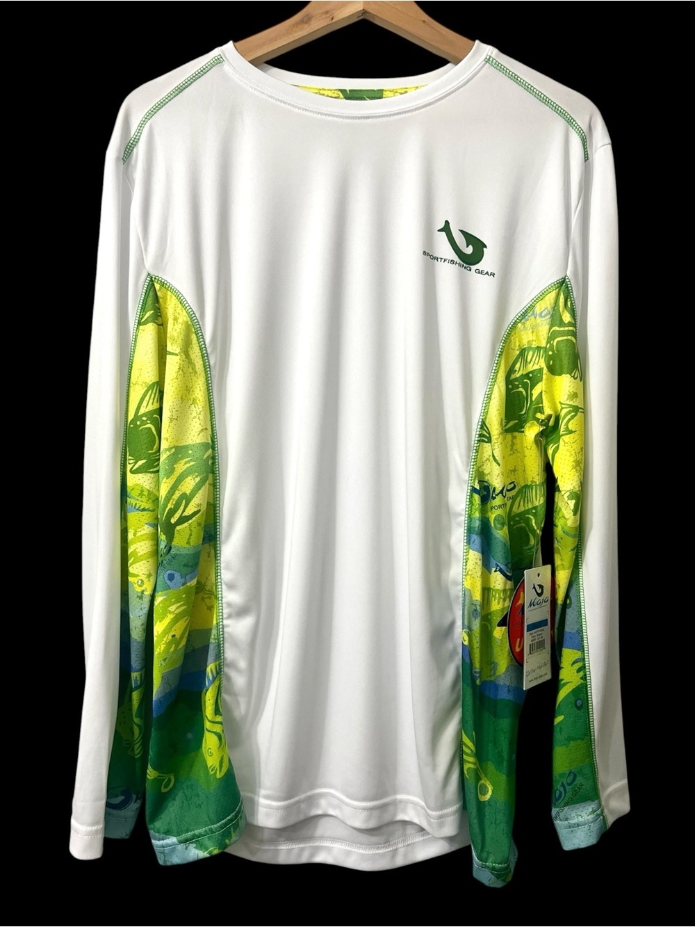 Mojo UPF 50+ Long Sleeve Pull Over Vented Fishing Shirt Men M Quick Dry Stretch